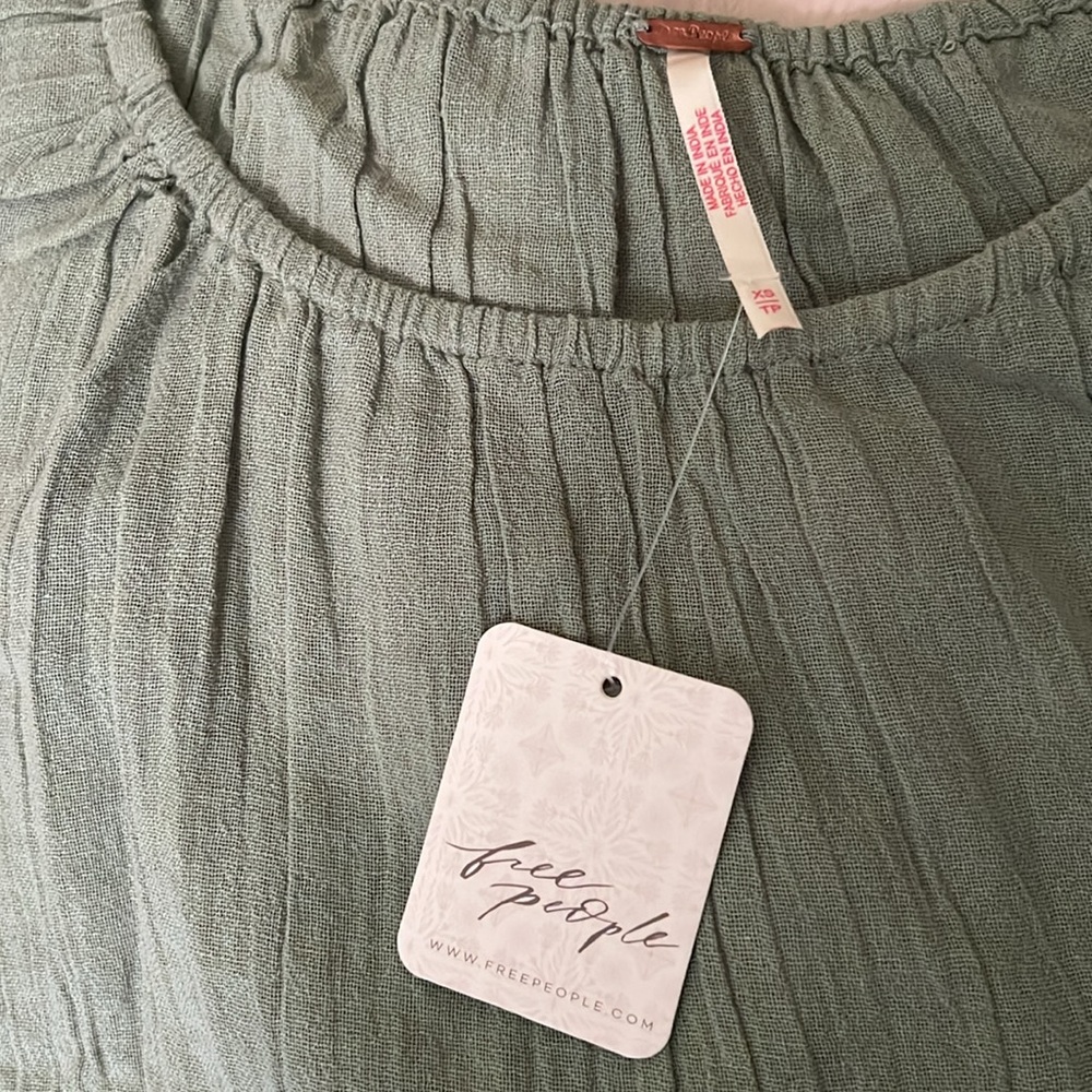 Free People So Scenic Mini in Grasslands Green, 100% Cotton, NWT $78 - Picture 8 of 15